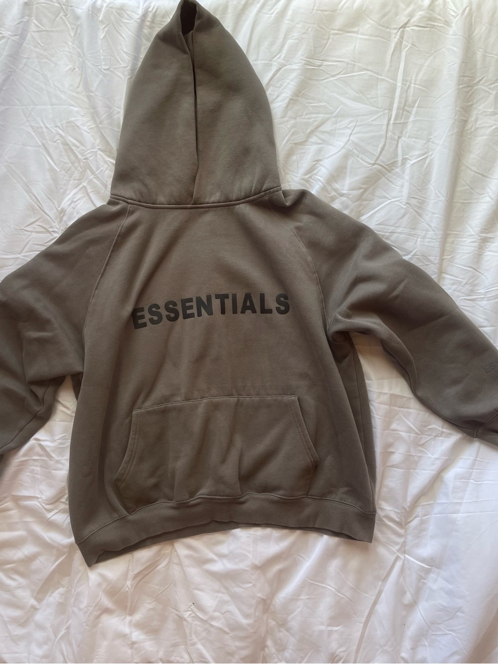 ESSENTIALS Olive Hoodie with Back Logo
